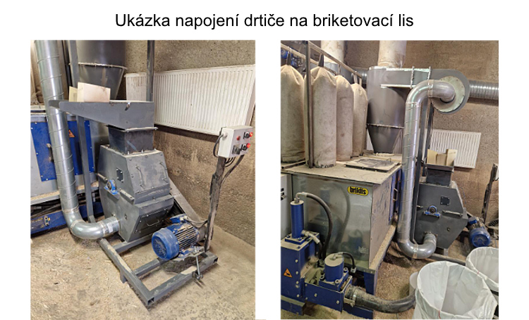 napojeni drtice na lis